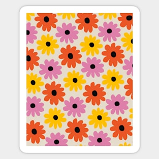 Abstract flowers pattern 80s style Sticker